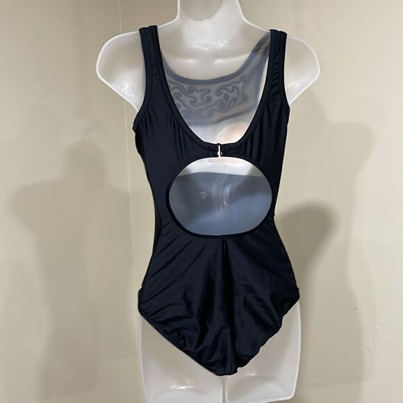 Jantzen black one piece swim suit.  Size 12 L large - Picture 5 of 9